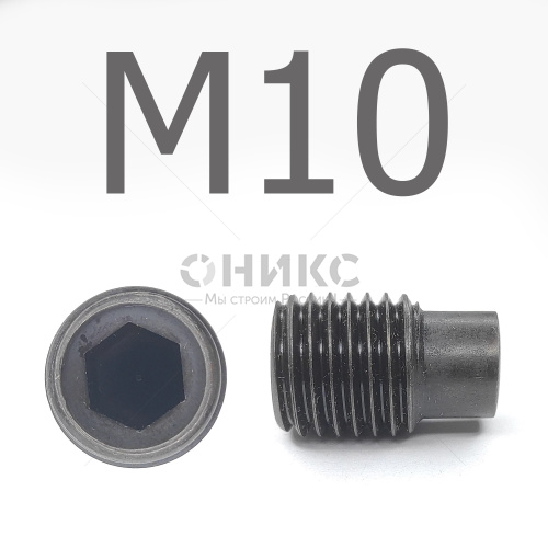 DIN 915 Винт установочный цилиндрическим концом оксидированный М10x45 - Оникс